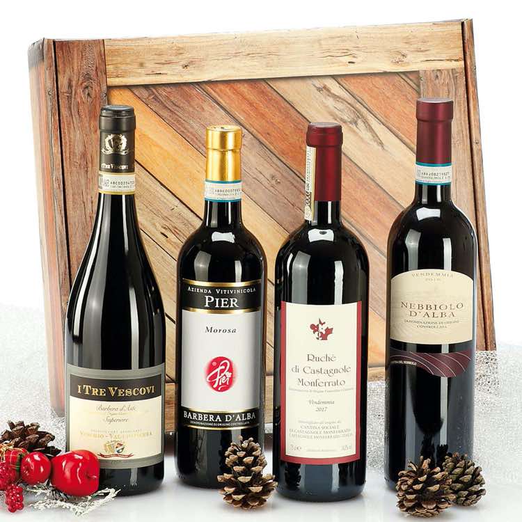 gift box with 4 wine bottles