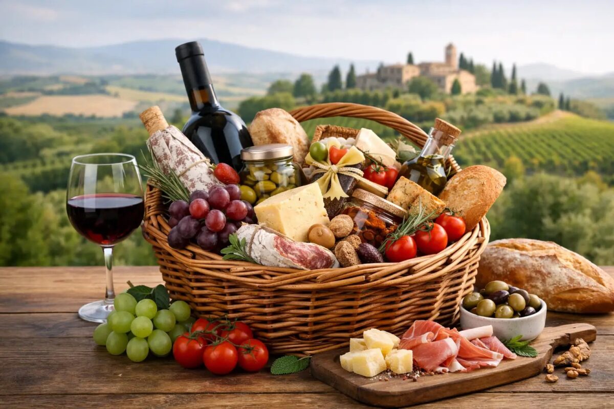 Italian Gift Baskets with Wine in Italy